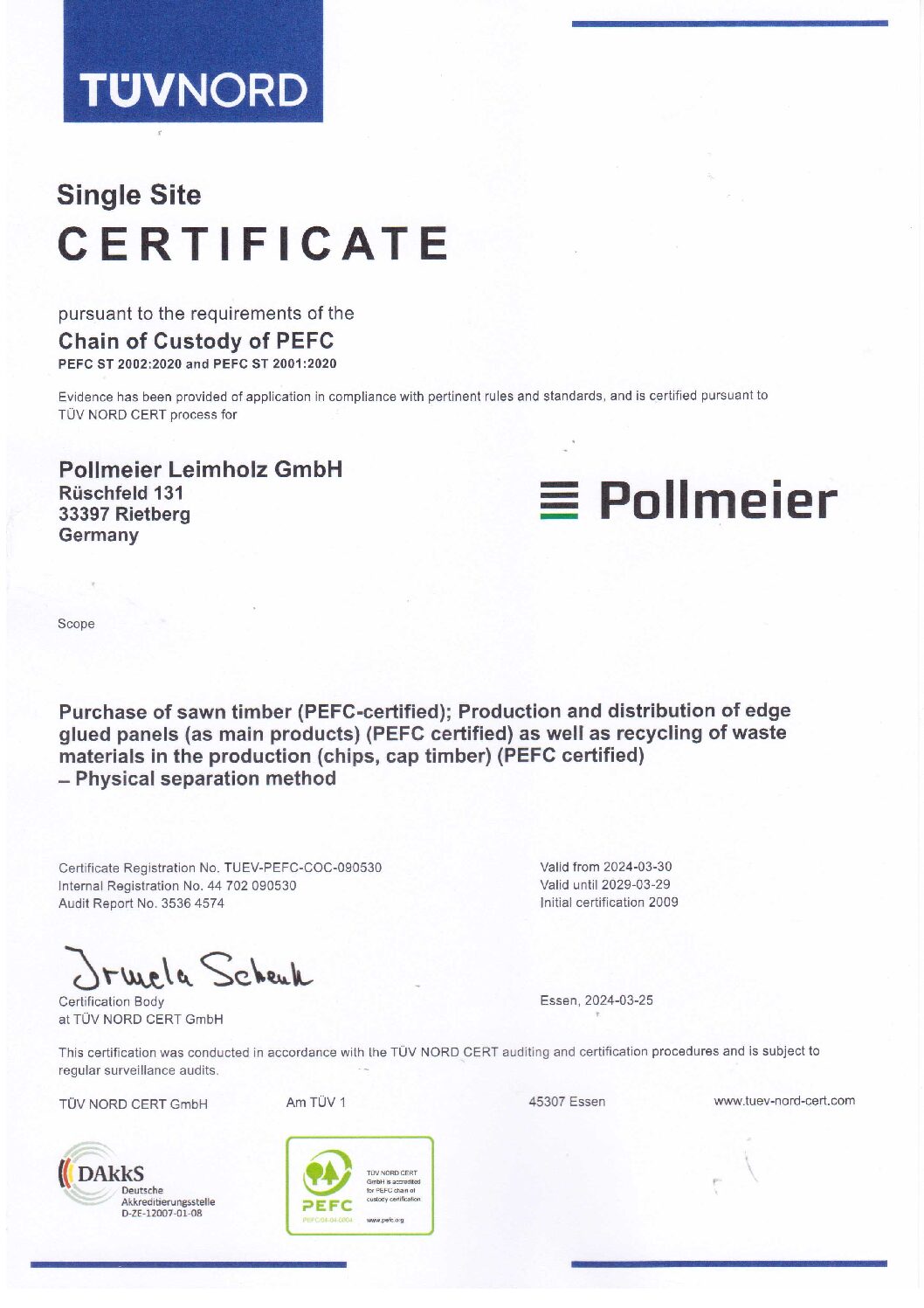 Pollmeier-Chain-of-Custody-Certificate